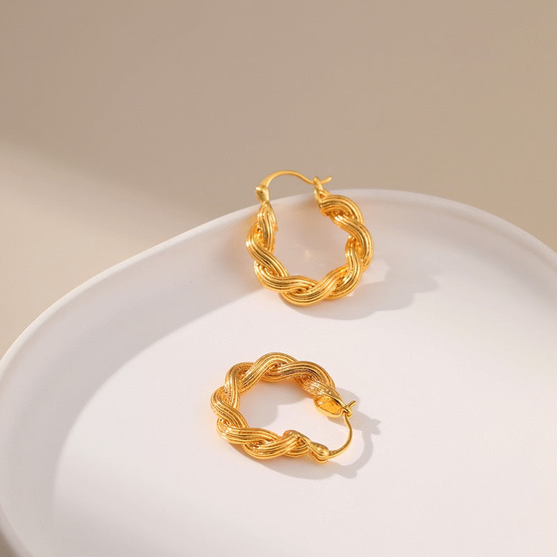 Gold plated hoops