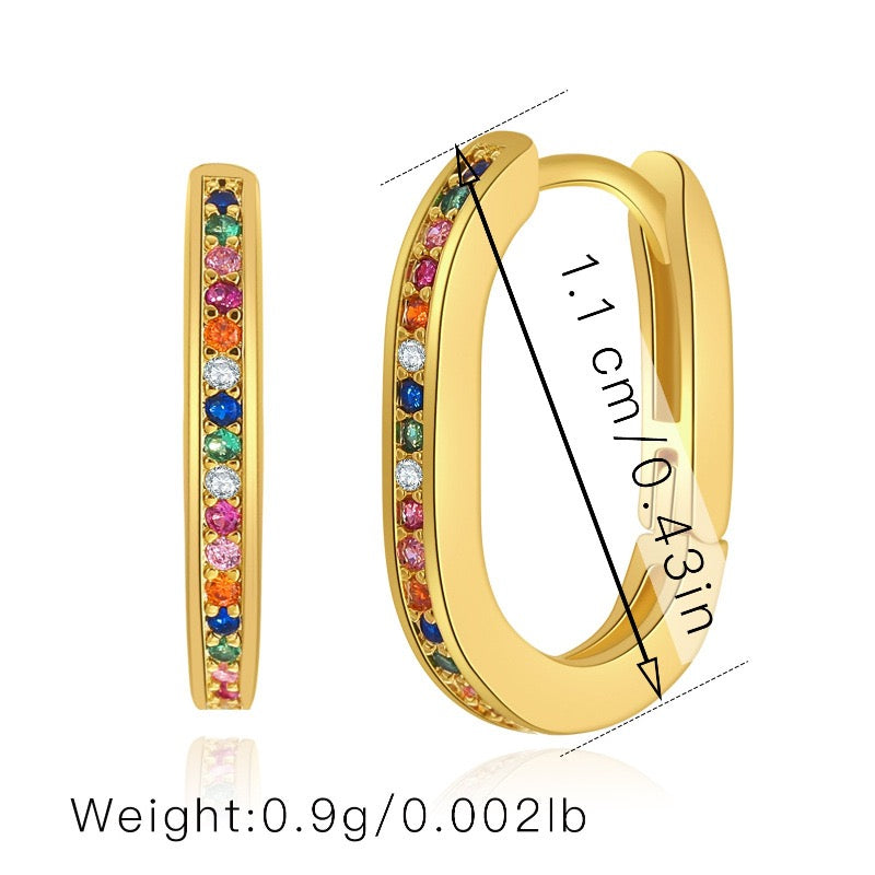 Colorful zircon hoops