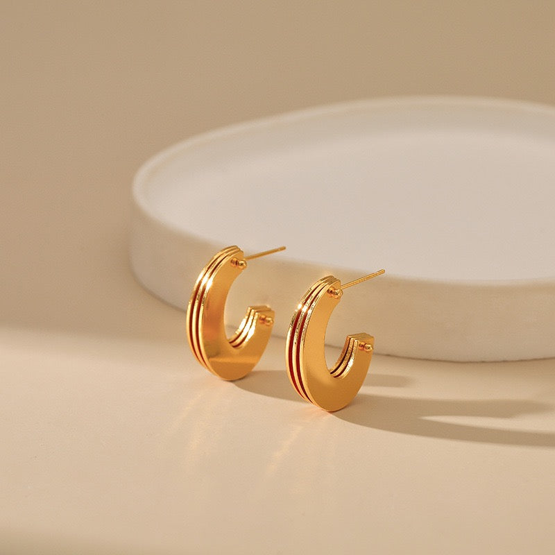 Gold plated hoops