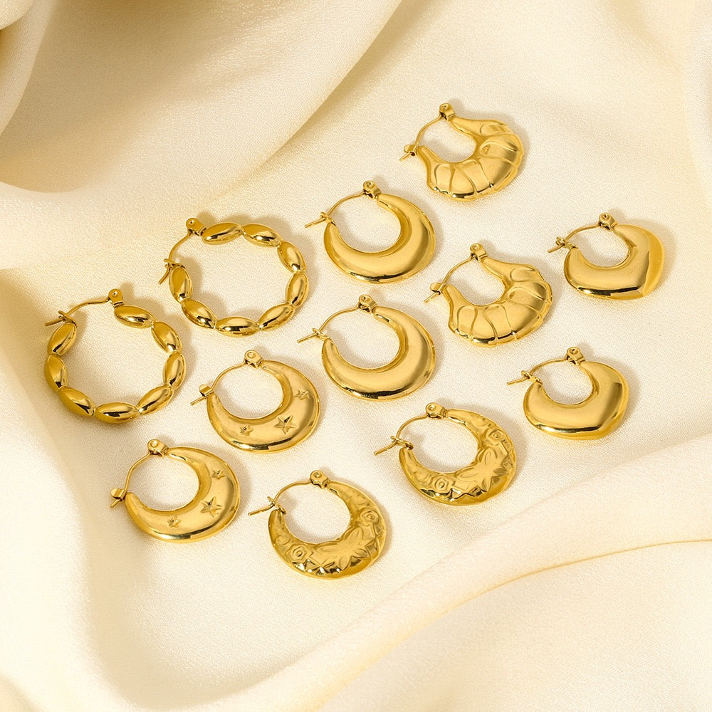 Gold plated hoops