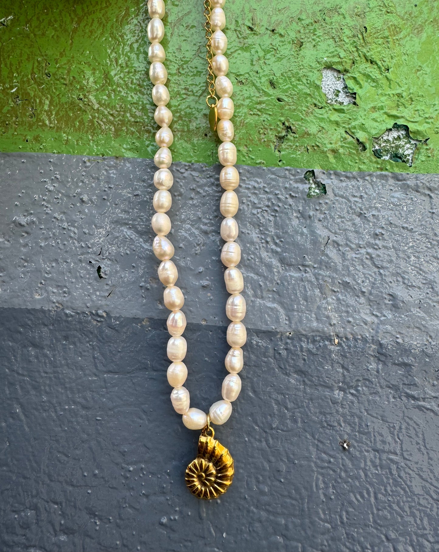 Freshwater pearl charm necklace