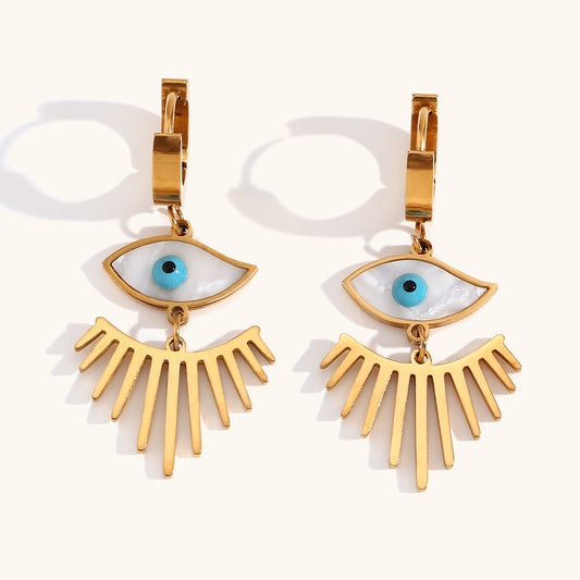 Evil eye lashes earrings