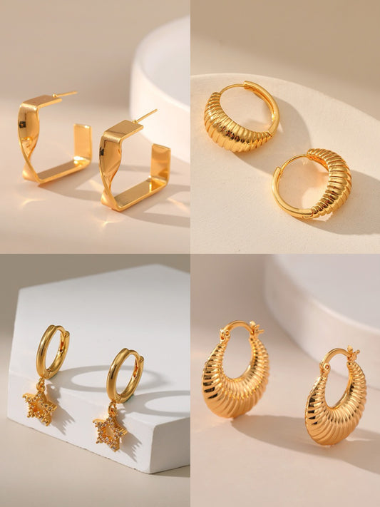 Gold plated hoops