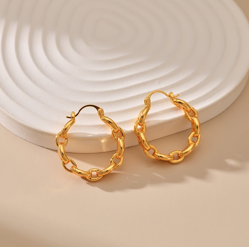 Gold plated hoops