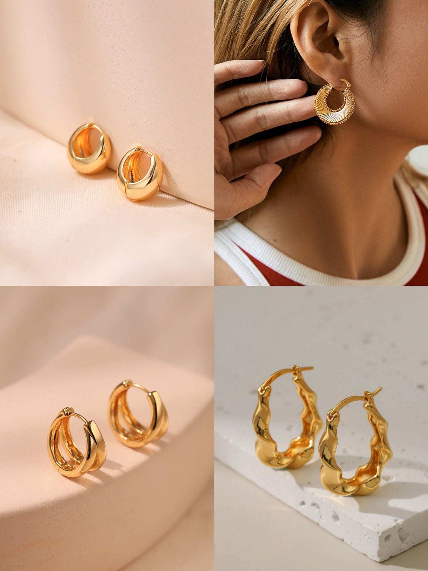 Gold plated hoops