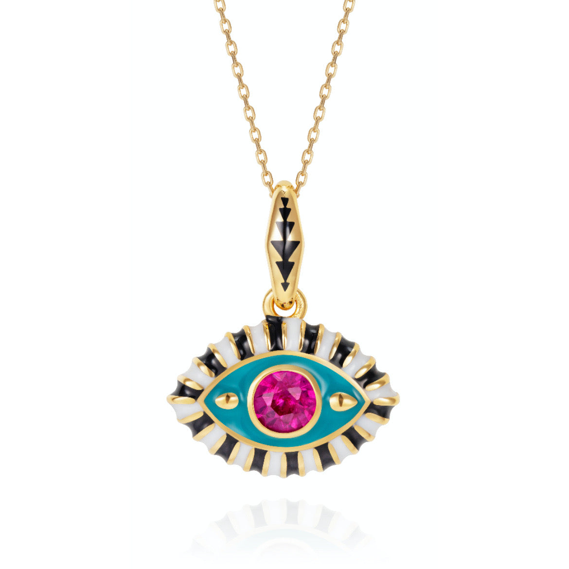 Evil eye zircon necklace