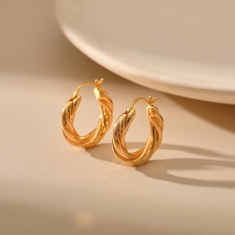 Gold plated hoops