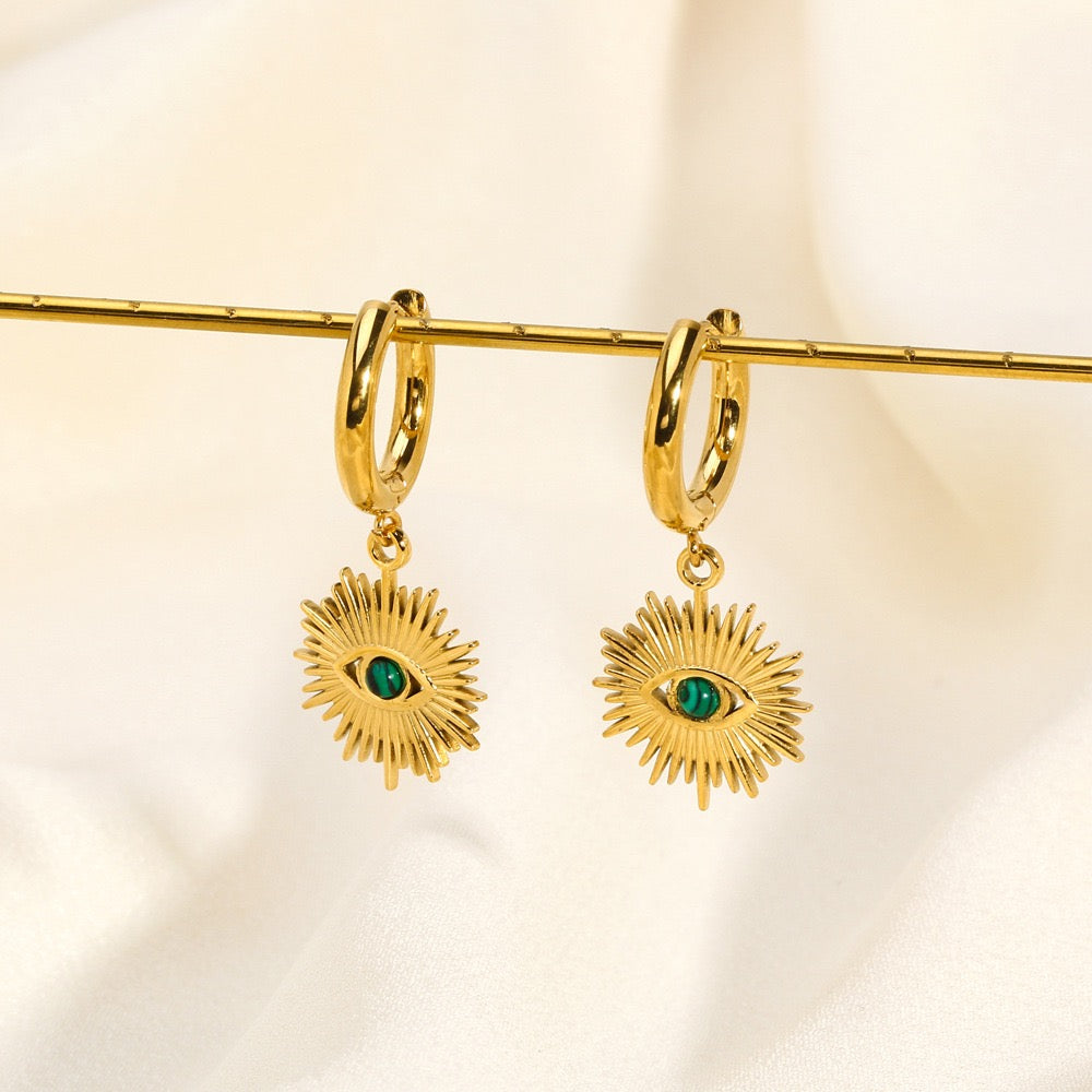 Evil eye sunny hoops