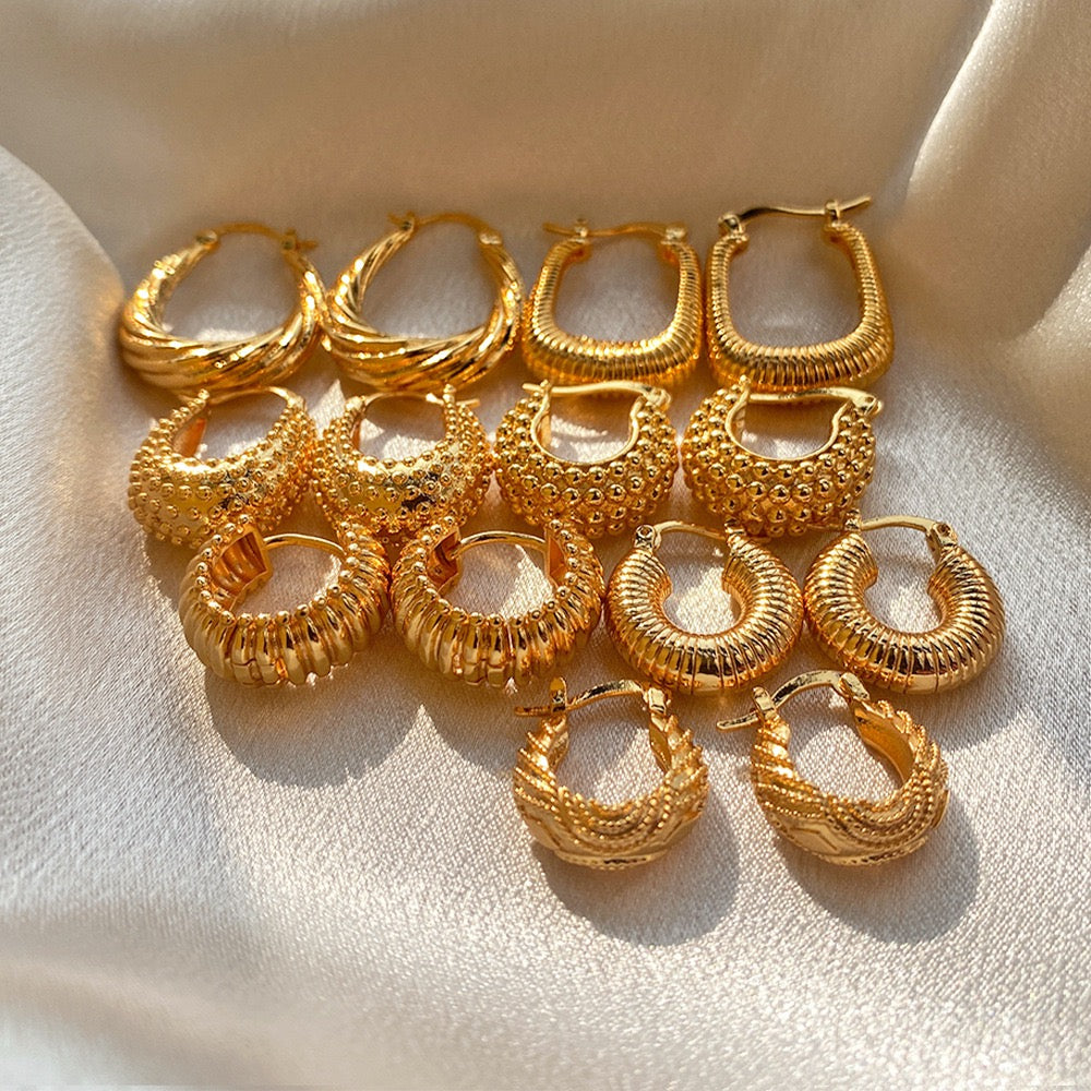 Gold plated hoops