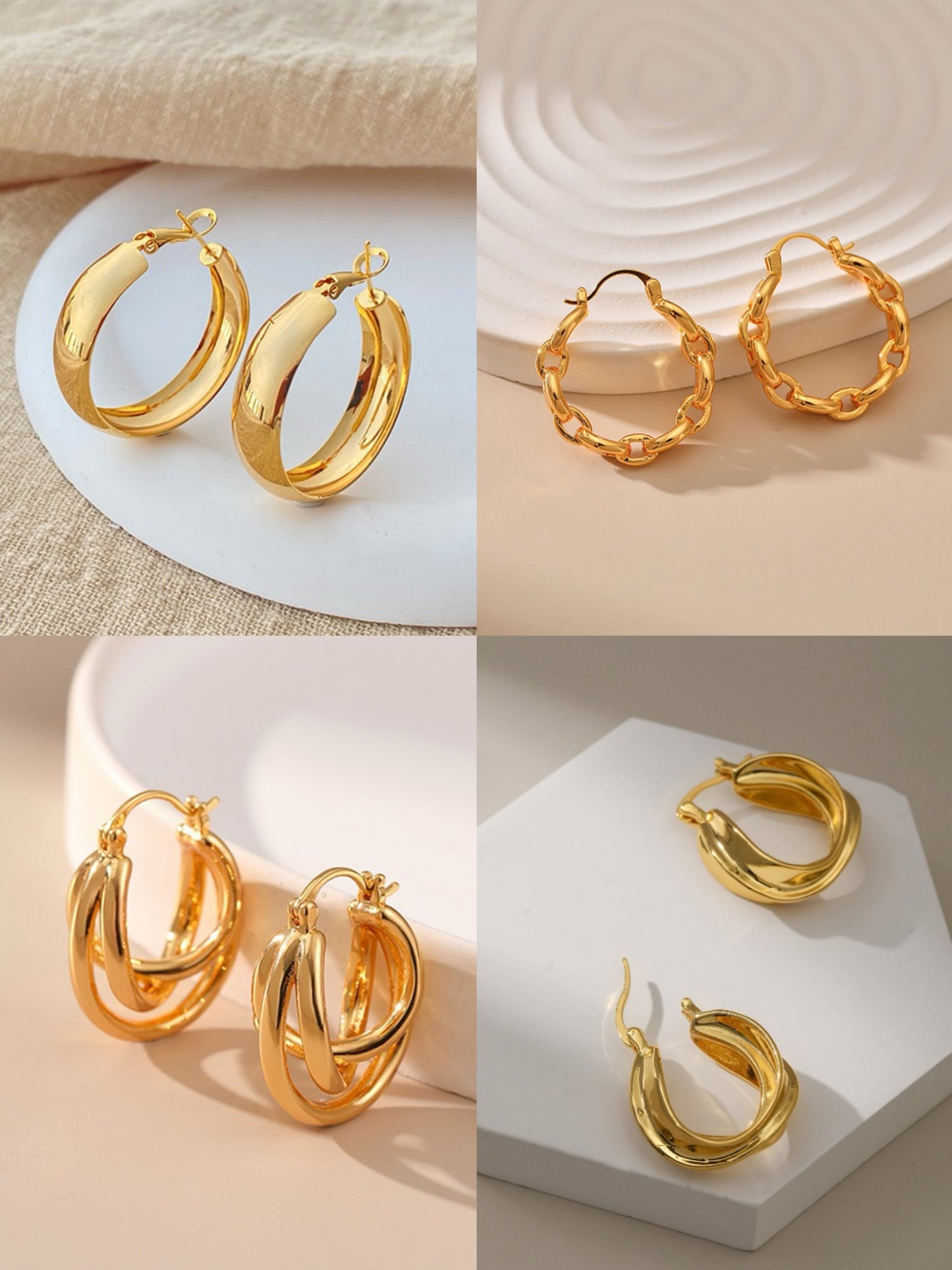 Gold plated hoops