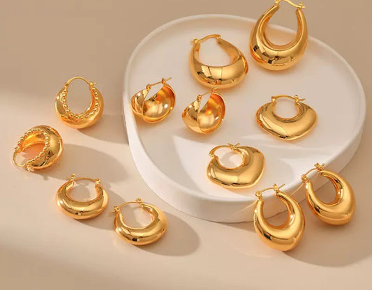 Gold plated hoops