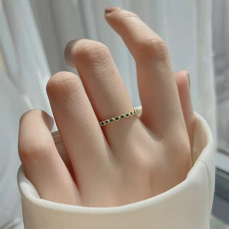 Dainty green rocky ring