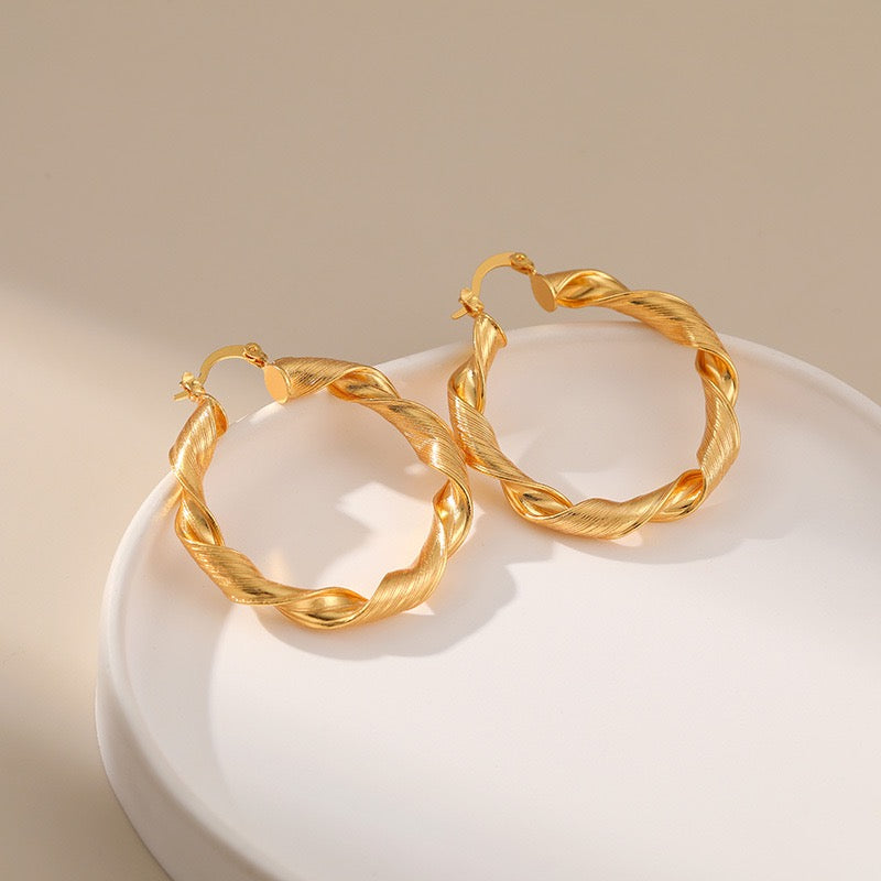 Gold plated hoops