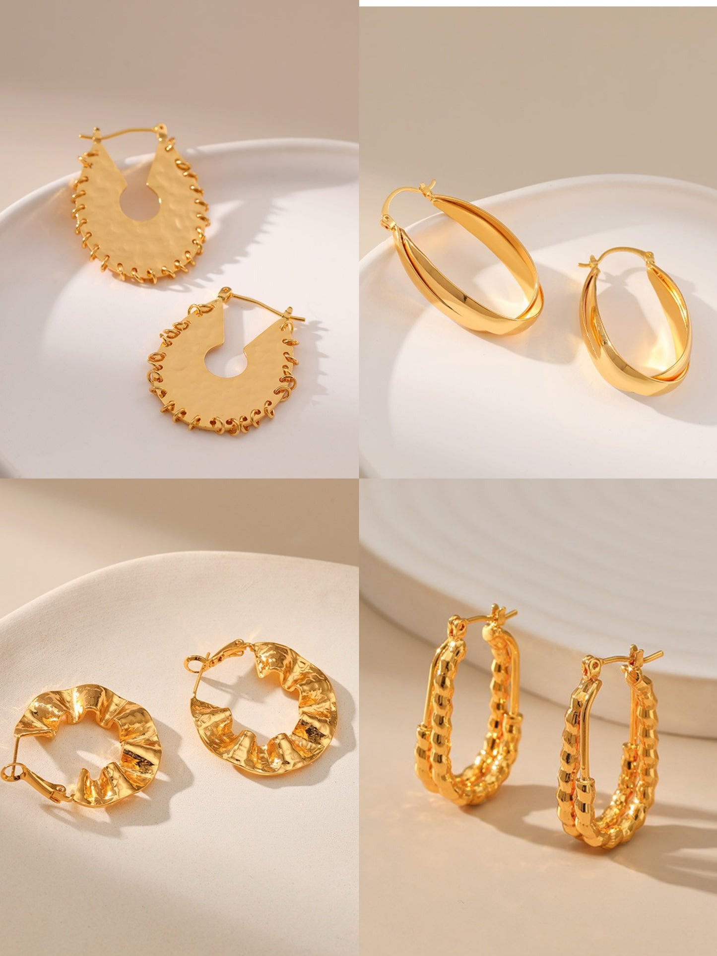 Gold plated hoops