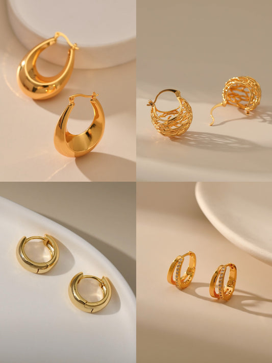 Gold plated hoops