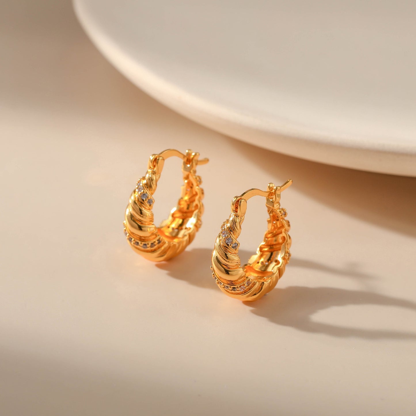 Gold plated hoops