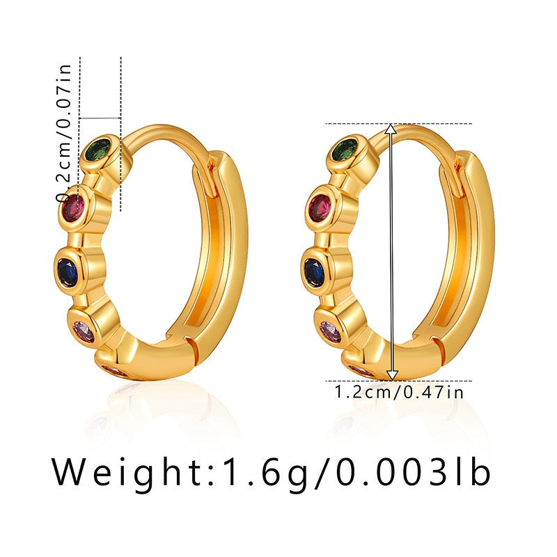 Colorful zircon hoops