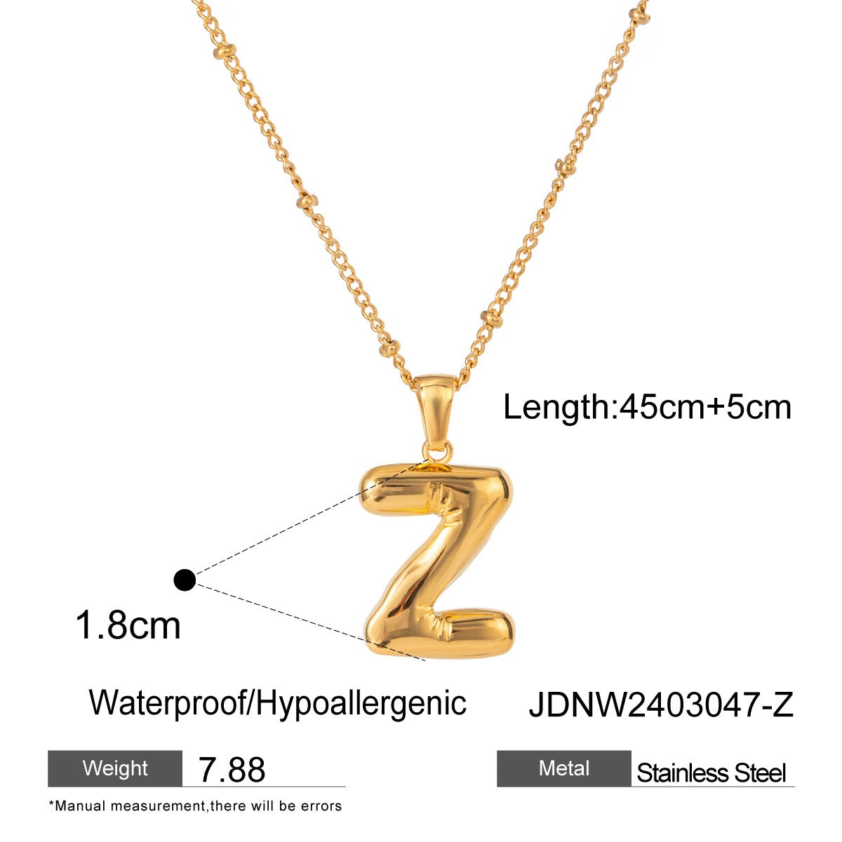 Alphabet name necklaces