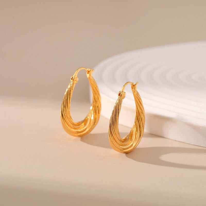 Gold plated hoops