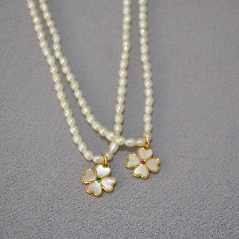 Clover pearl necklaces