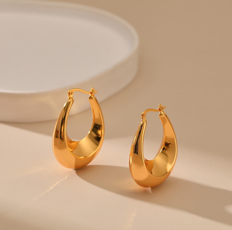 Gold plated hoops