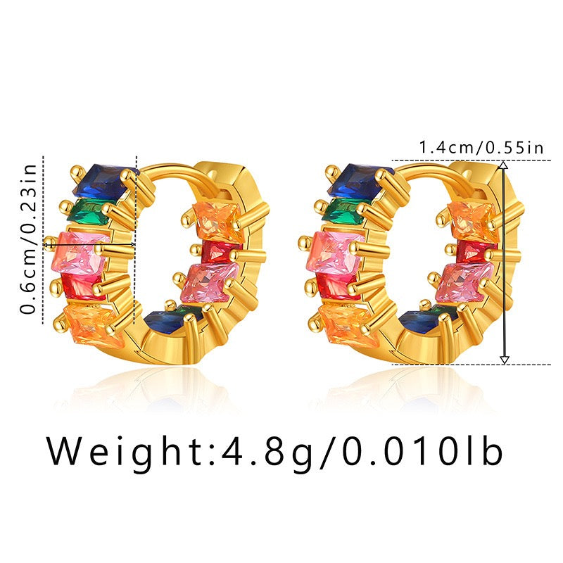 Colorful zircon hoops