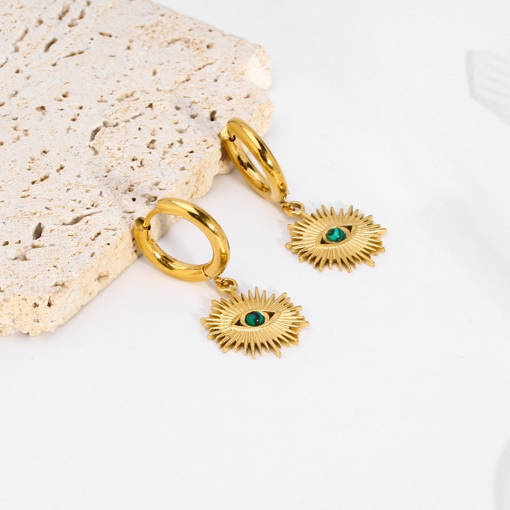 Evil eye sunny hoops