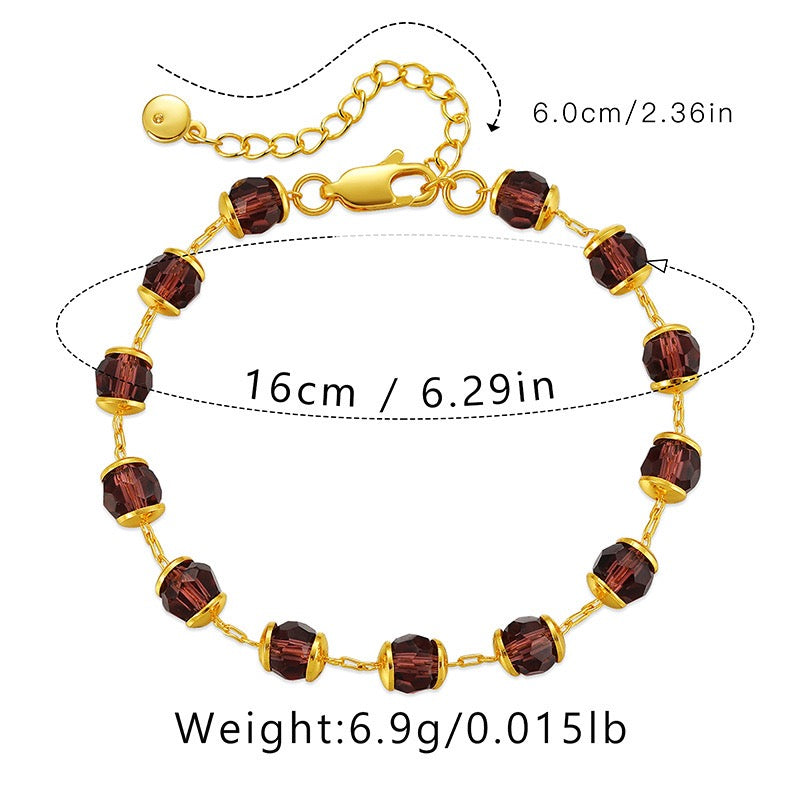 Garnet gold plated bracelet