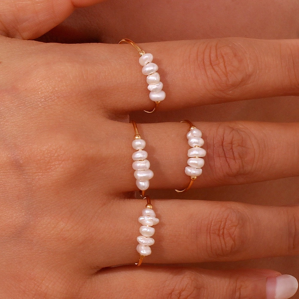 Sanity pearl handmade rings