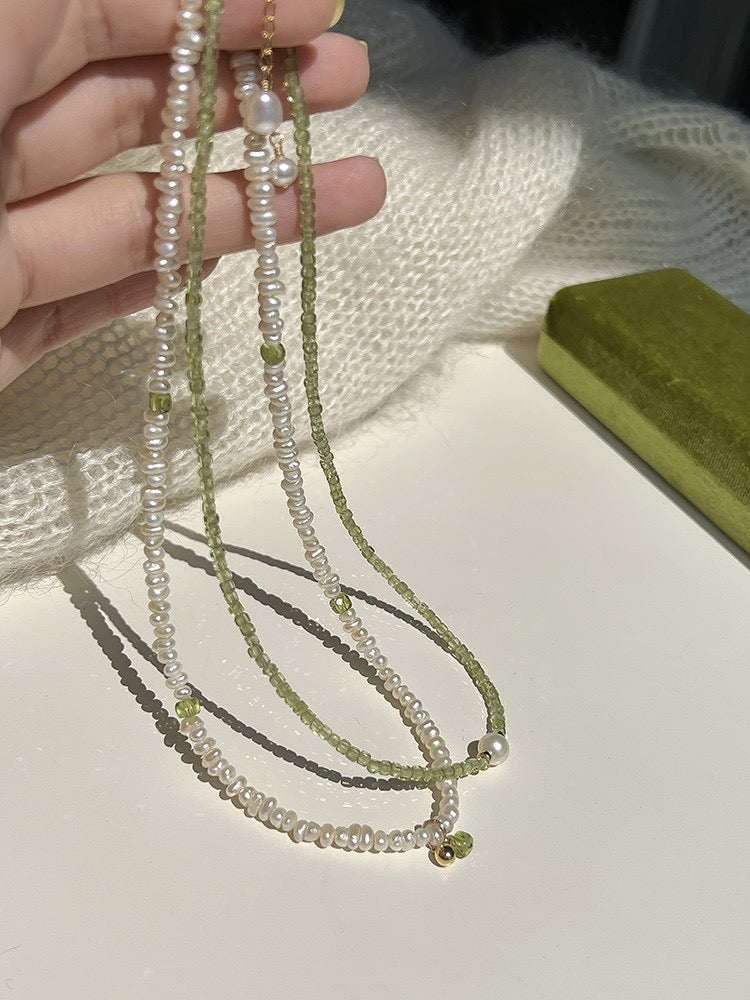 Olivine crystal necklace