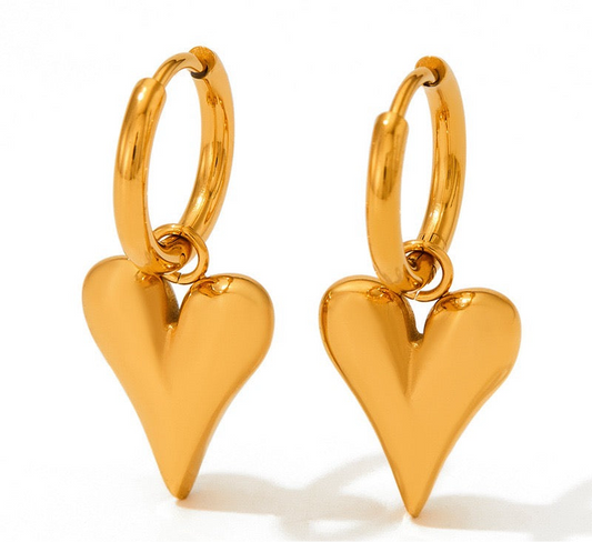 Heart hoop earrings