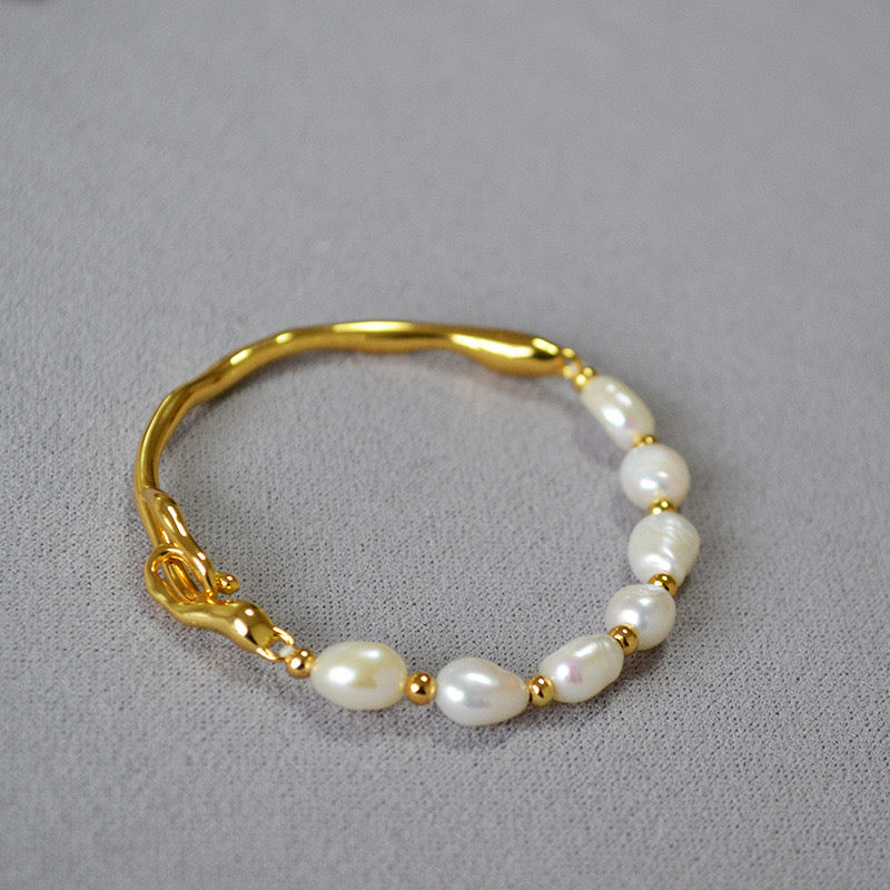 Pearl bangle bracelet