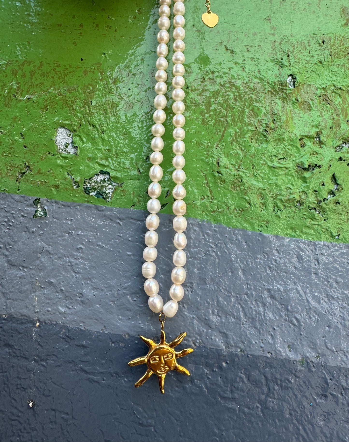 Freshwater pearl charm necklace