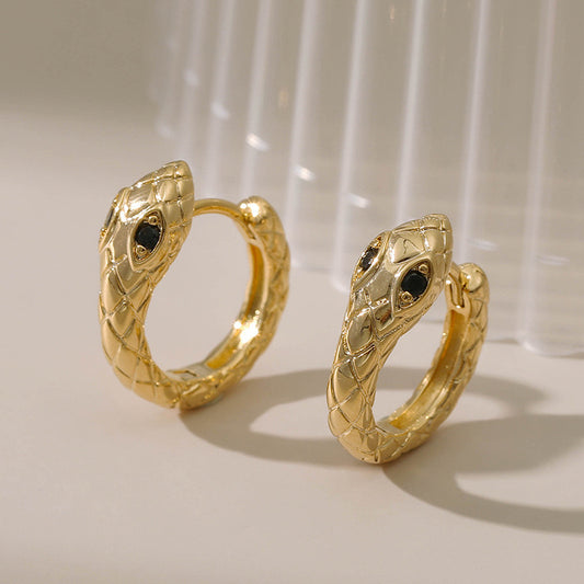 Gold plated snake hoops