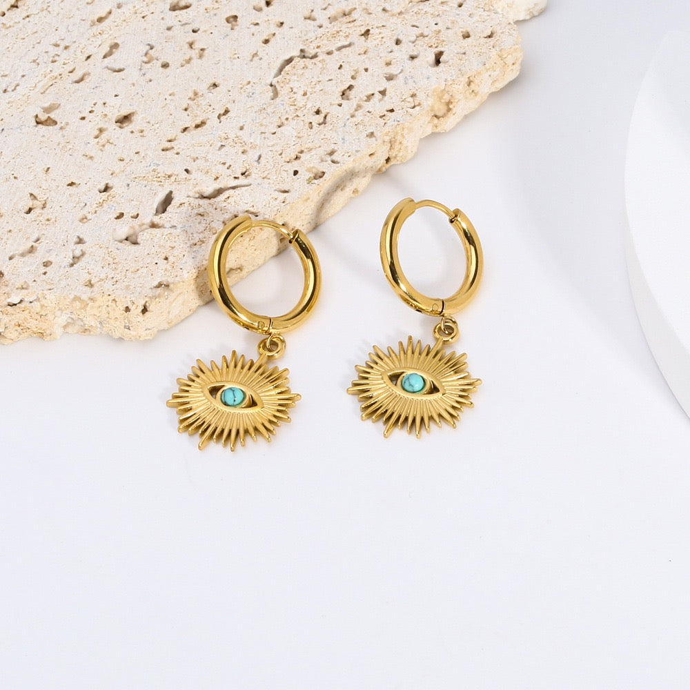 Evil eye sunny hoops