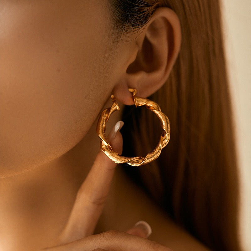 Gold plated hoops