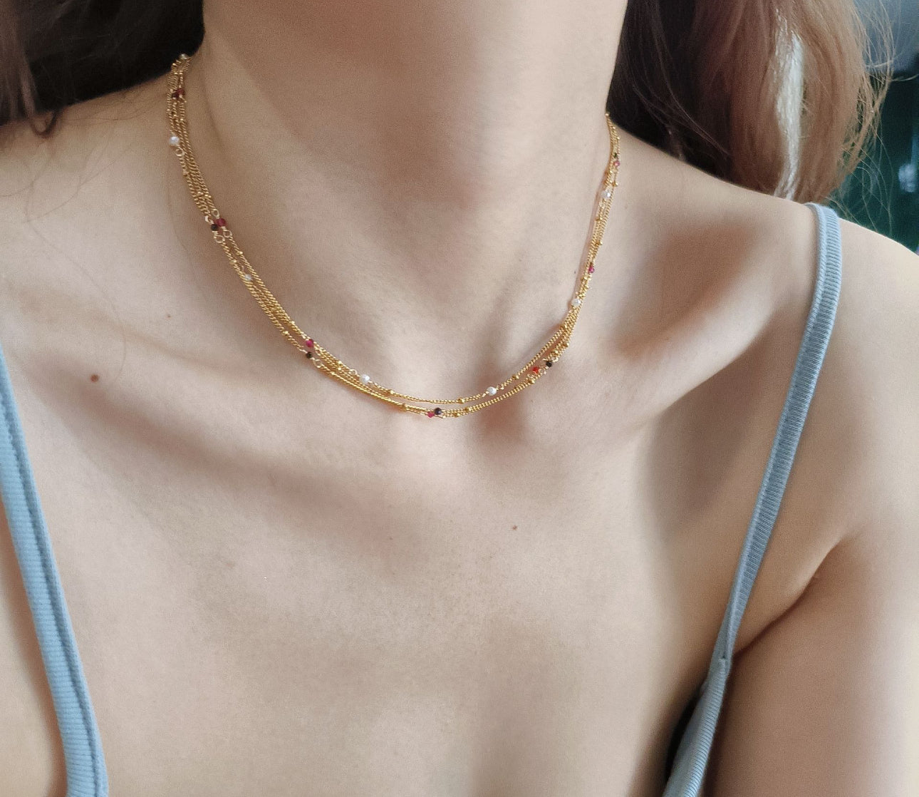 14k gold filled natural stone necklaces