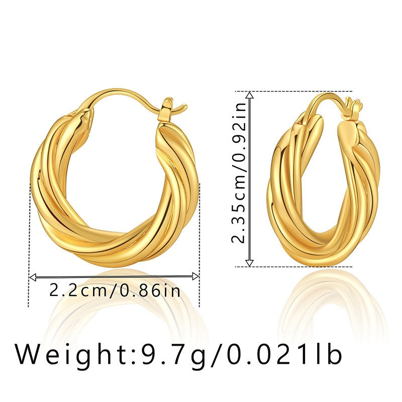 Gold plated hoops