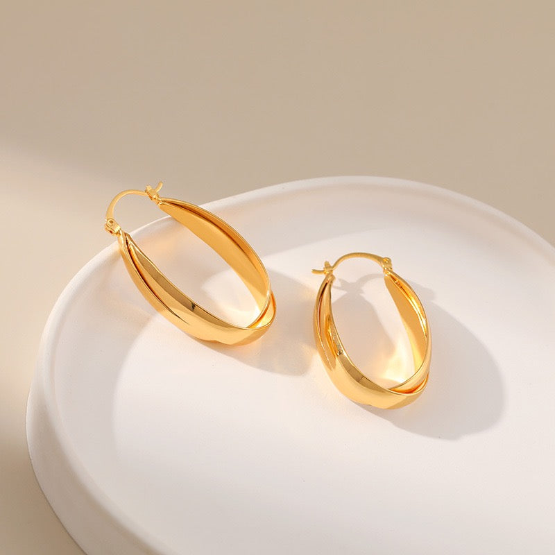 Gold plated hoops