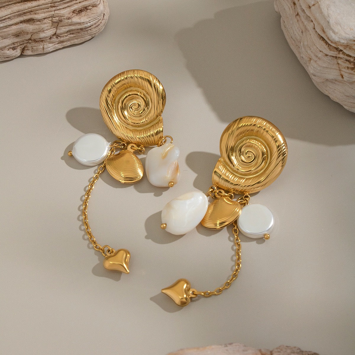 Swirl shell earrings