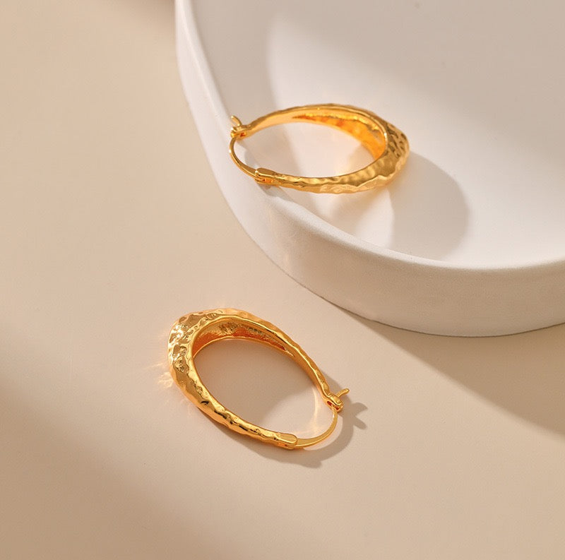 Lava melt gold plated hoops