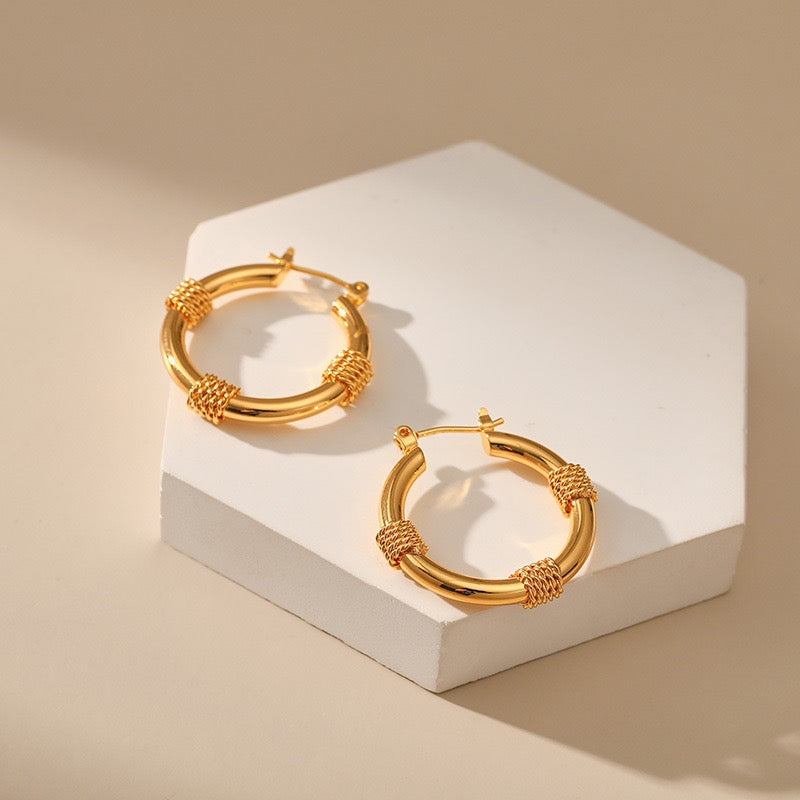 Gold plated hoops