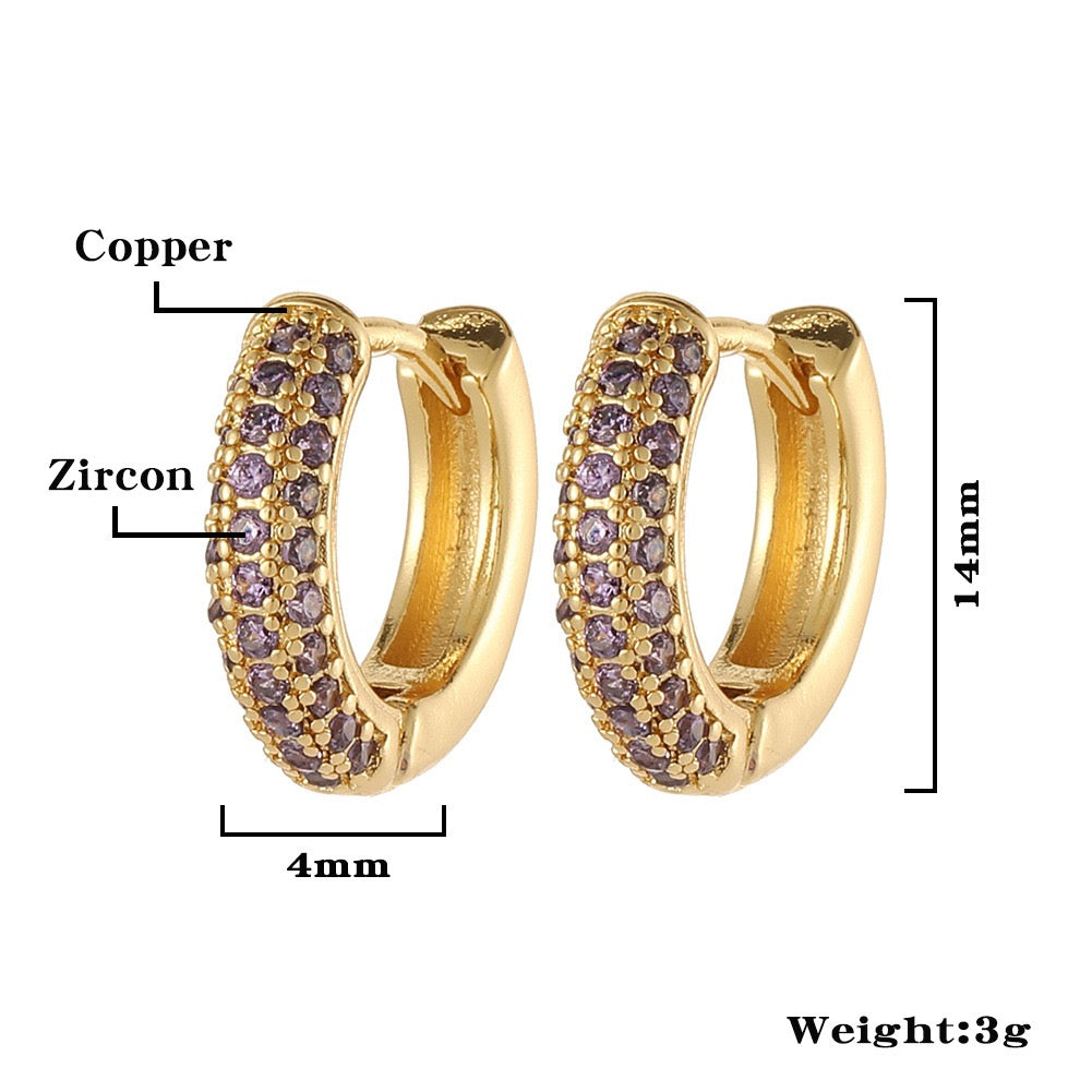 Mini zircon hoops