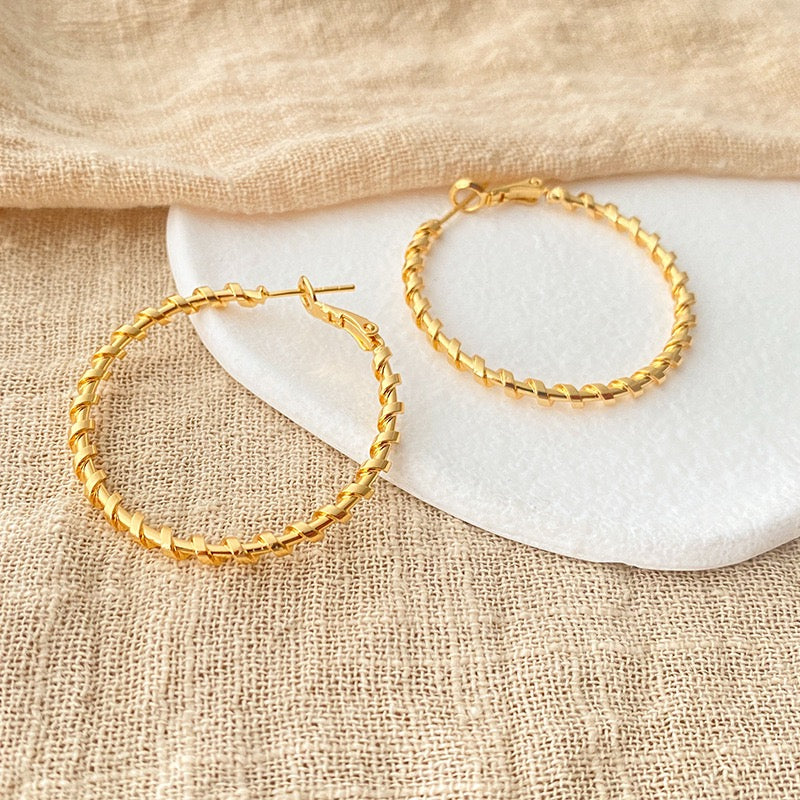 Gold plated hoops