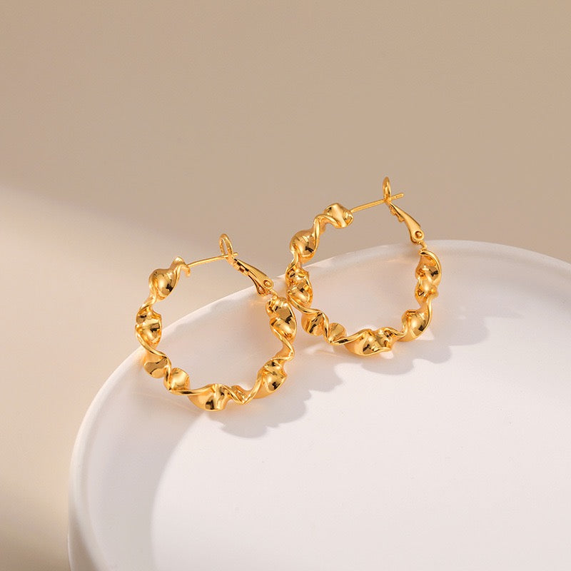 Gold plated hoops