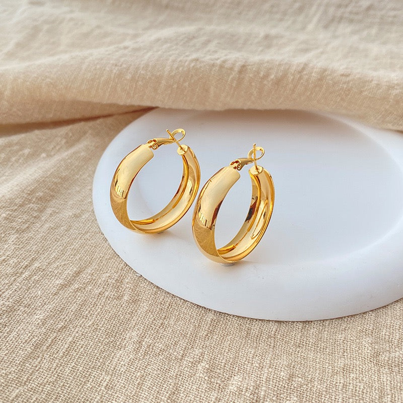 Gold plated hoops