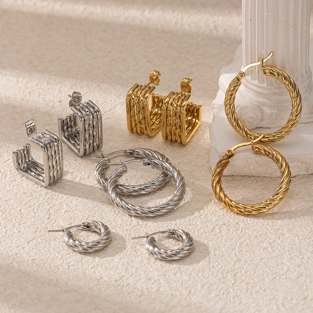 Swiftly twist hoop earrings