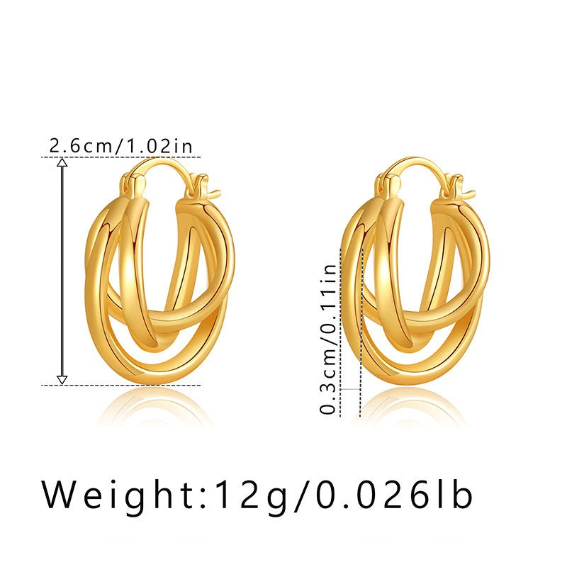 Gold plated hoops