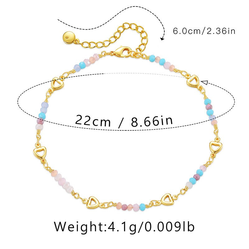 Soft rainbow anklet