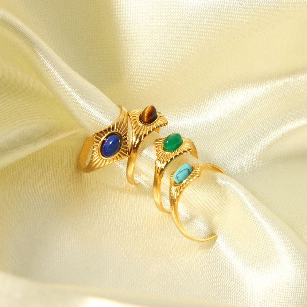 Natural stones rings